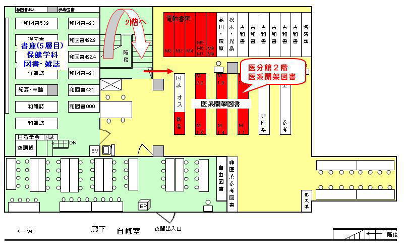 医学部分館２階配架図